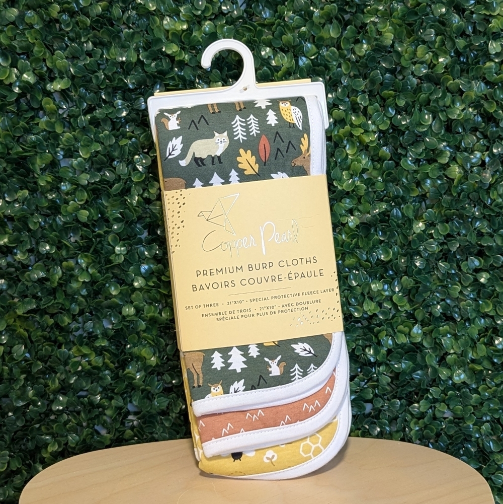 Copper Pearl Burp Cloth (3 PACK) Forest